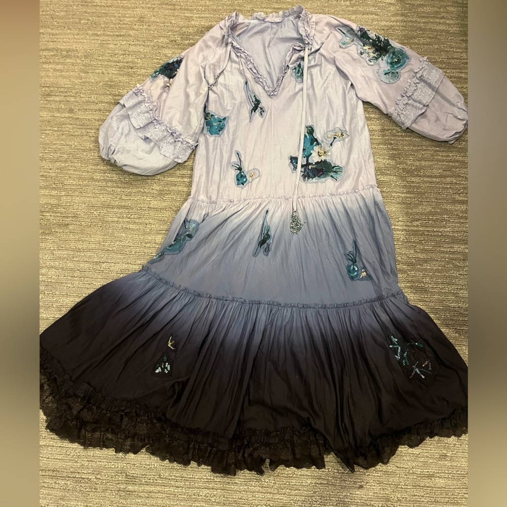 Kobi Halperin Purple and Blue Embellished Maxi Sundress